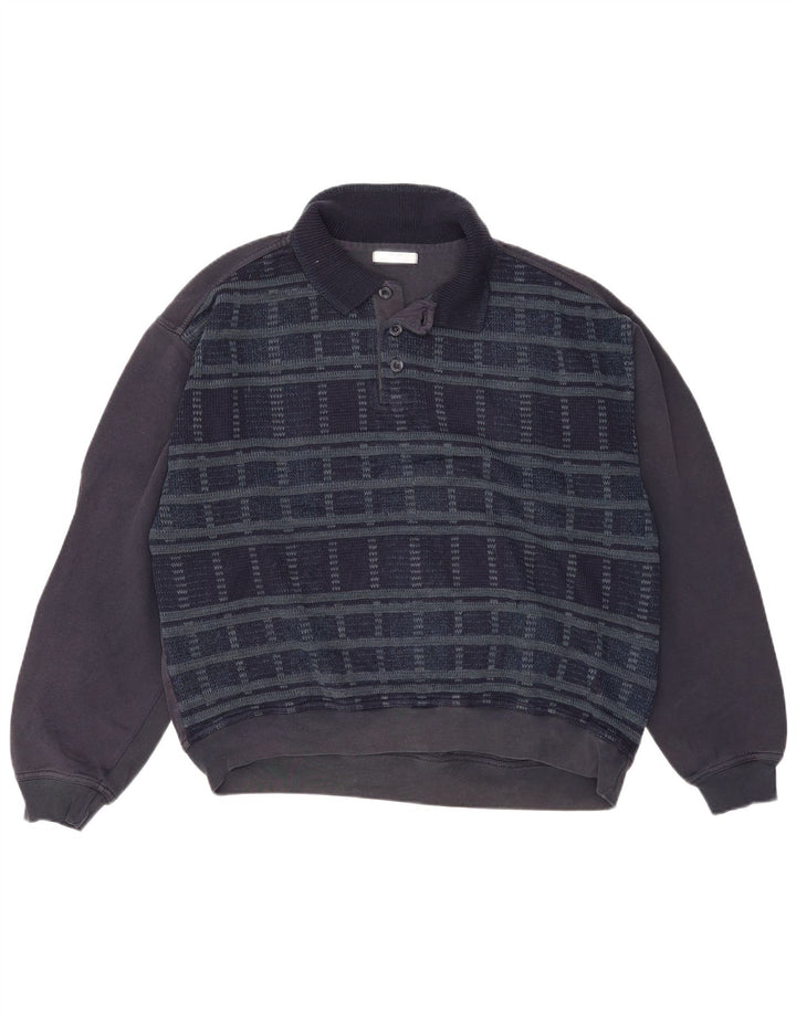 Marks & Spencer - Sudadera con cuello tipo polo para hombre, talla grande, color azul marino