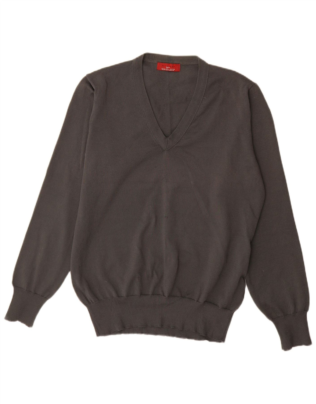 Zara Hombre Jersey Con Cuello En V Jersey Grande Gris