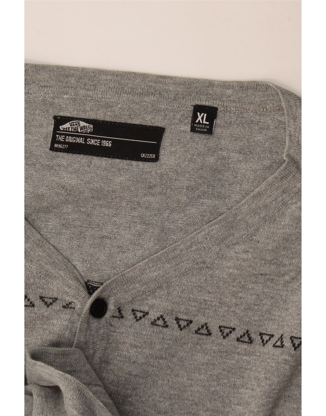 VANS Hombre Top Manga Larga XL Gris Geométrico