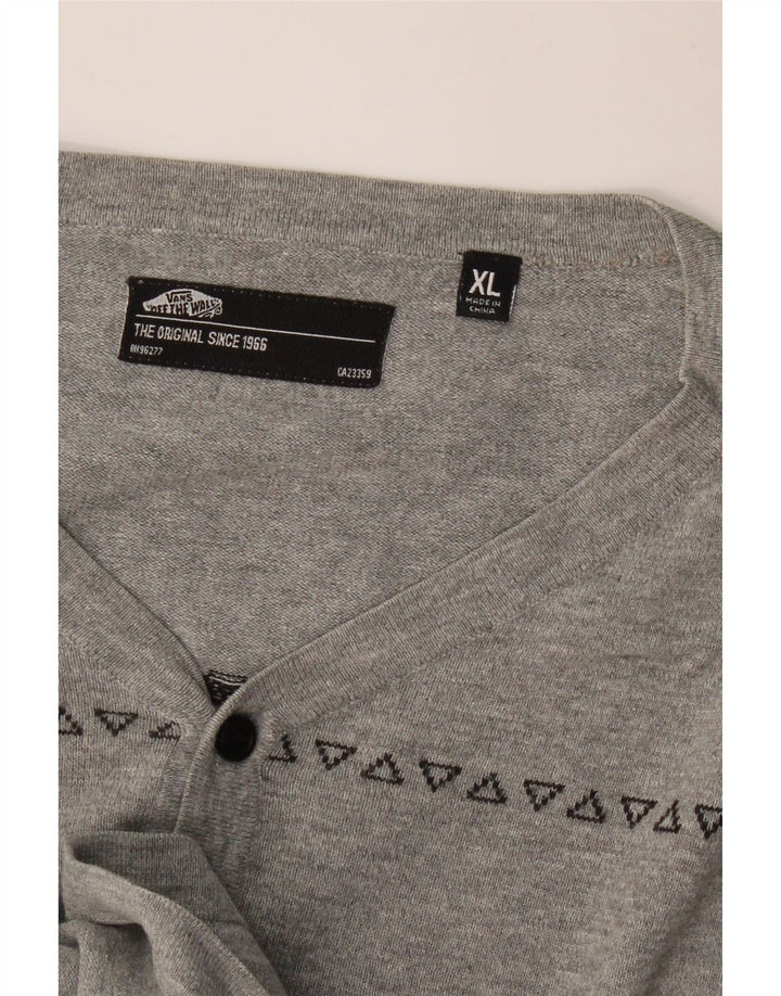 VANS Hombre Top Manga Larga XL Gris Geométrico