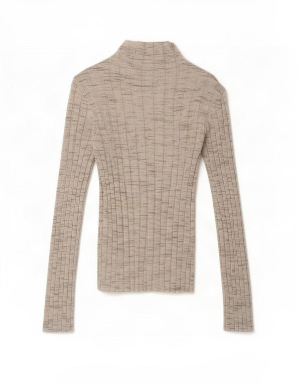 Topshop Top de mujer de manga larga UK 10 Small Viscosa moteada gris