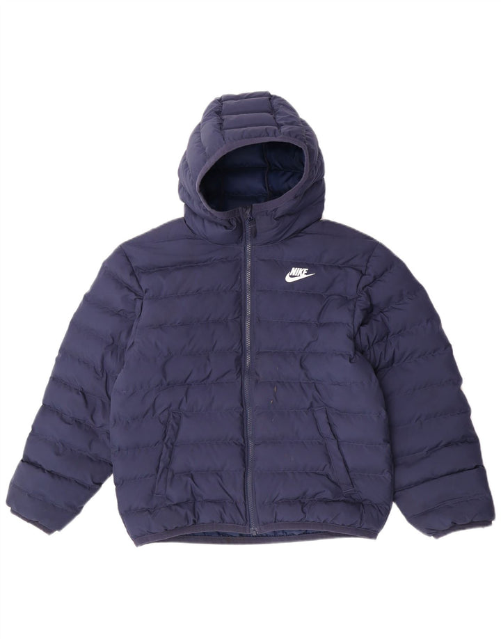 Nike Chaqueta acolchada con capucha para niños 12-13 años Grande Azul marino Poliéster