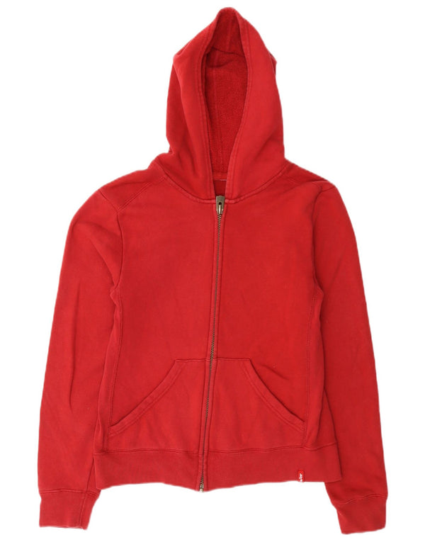 Levi's Suéter con capucha y cremallera corta para mujer UK 10 Small Red