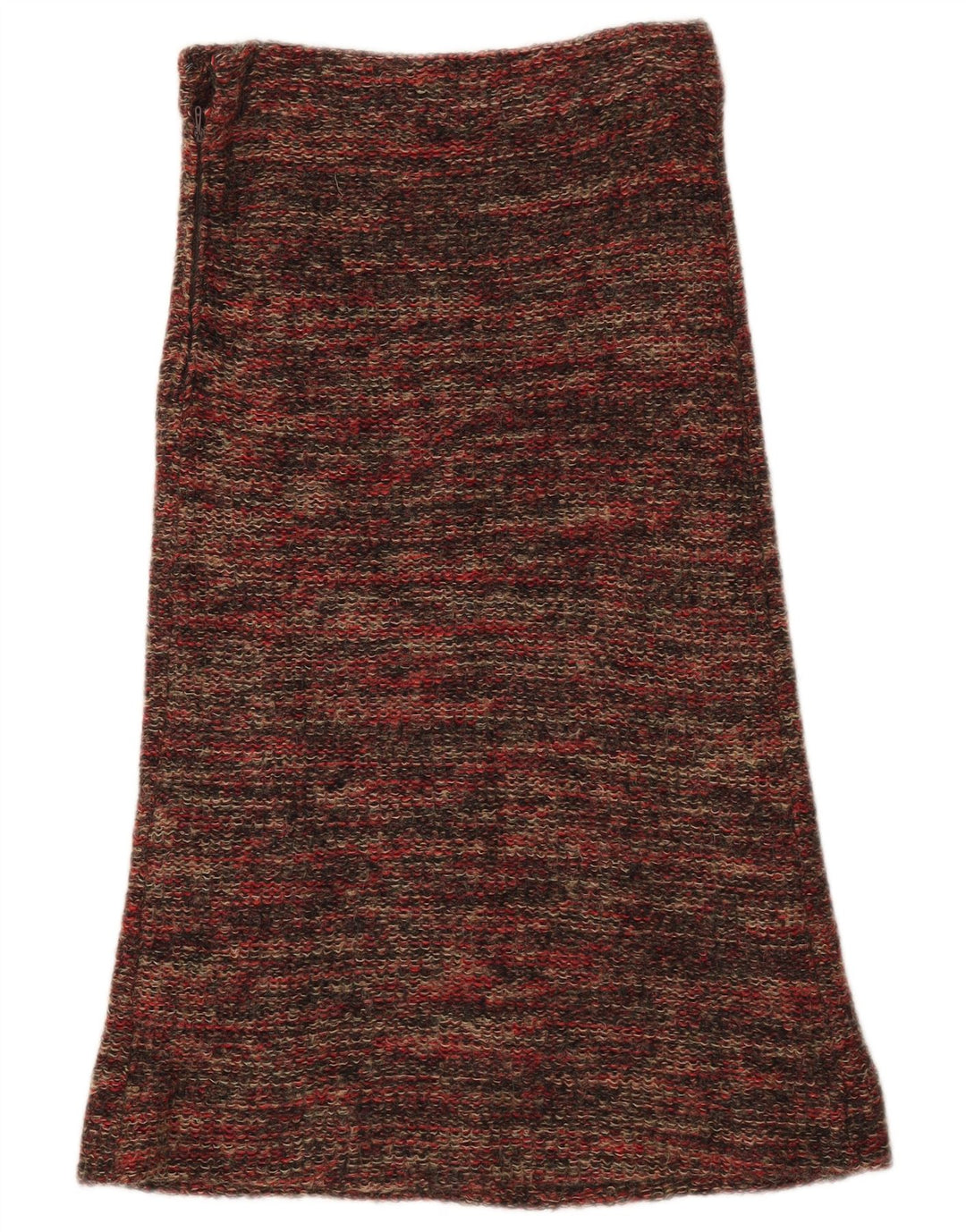 Vintage mujer punto A-Line falda W27 pequeña lana moteada multicolor