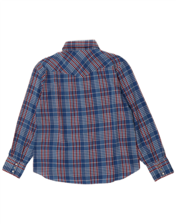 Amy Barr Camisa occidental para mujer Talla 36 Poliéster a cuadros azul pequeño