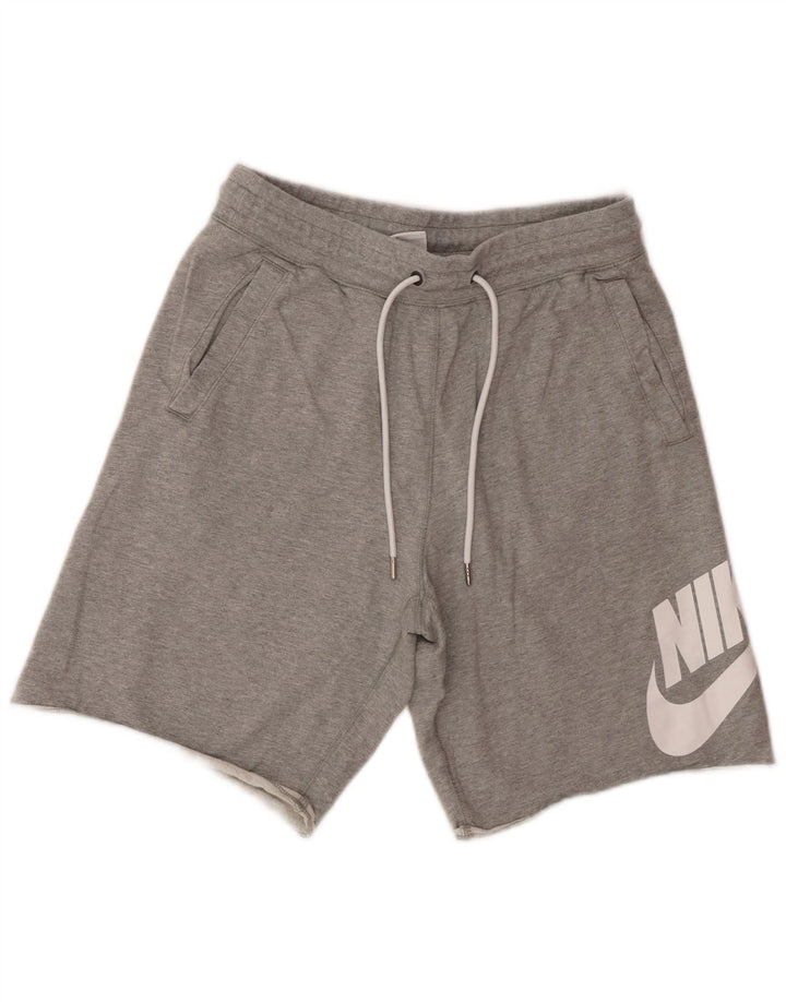 Pantalones cortos deportivos con estampado gráfico de algodón moteado en gris medio para hombre Nike