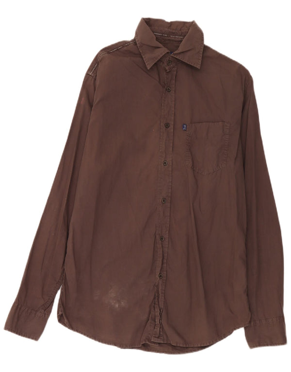 Camisa Hombre Trussardi Jeans Large Marrón Algodón