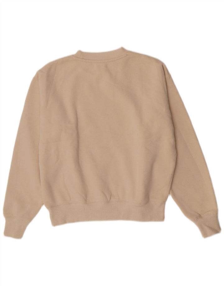 Superdry Mujer Oversize Sudadera Jumper UK 8 Small Beige Algodón