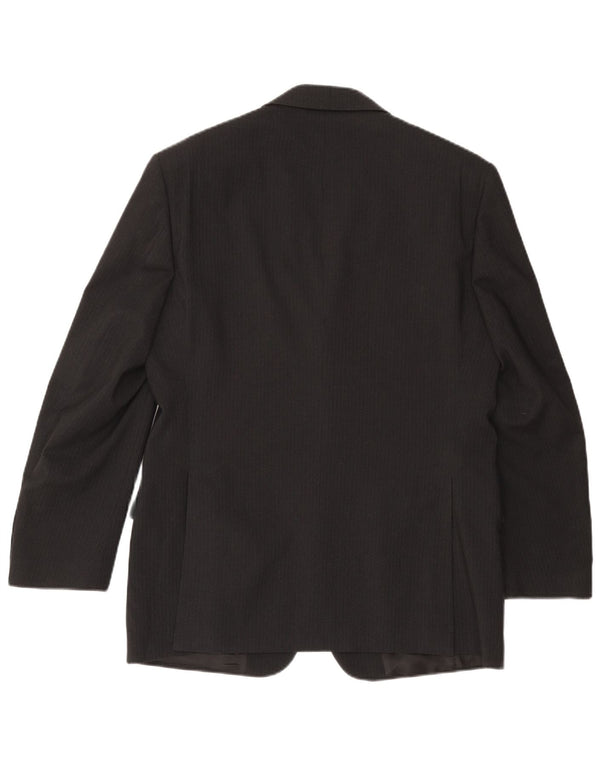 GIANFRANCO FERRE Chaqueta tipo blazer de 3 botones para hombre UK 38 Mediana negra a rayas