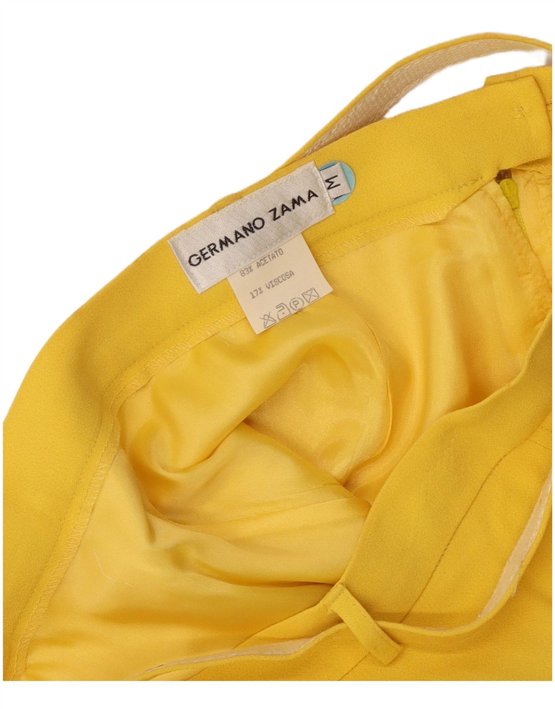Germano Zama Falda Acampanada para Mujer Mediana W28 Acetato Amarillo