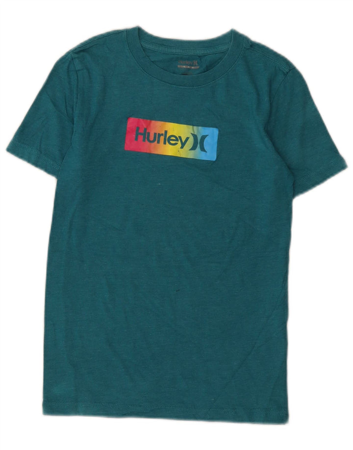 Hurley Camiseta gráfica para niño 11-12 años Verde Medio