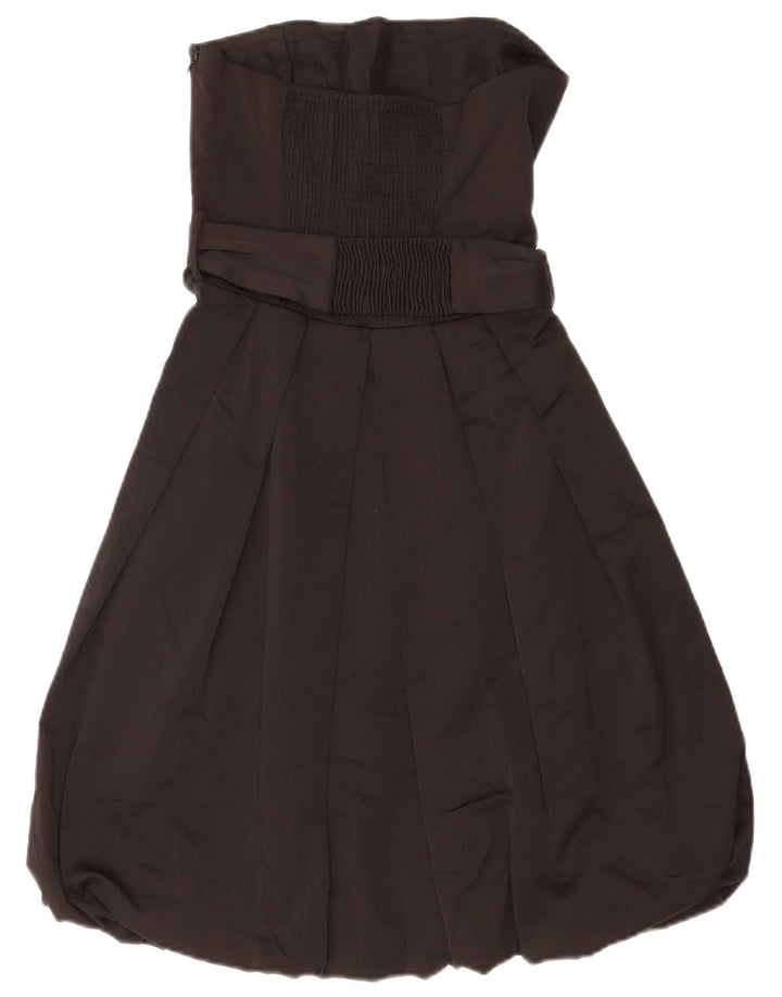 Zara Vestido Burbuja Sin Tirantes para Mujer UK 10 Small Poliéster Negro