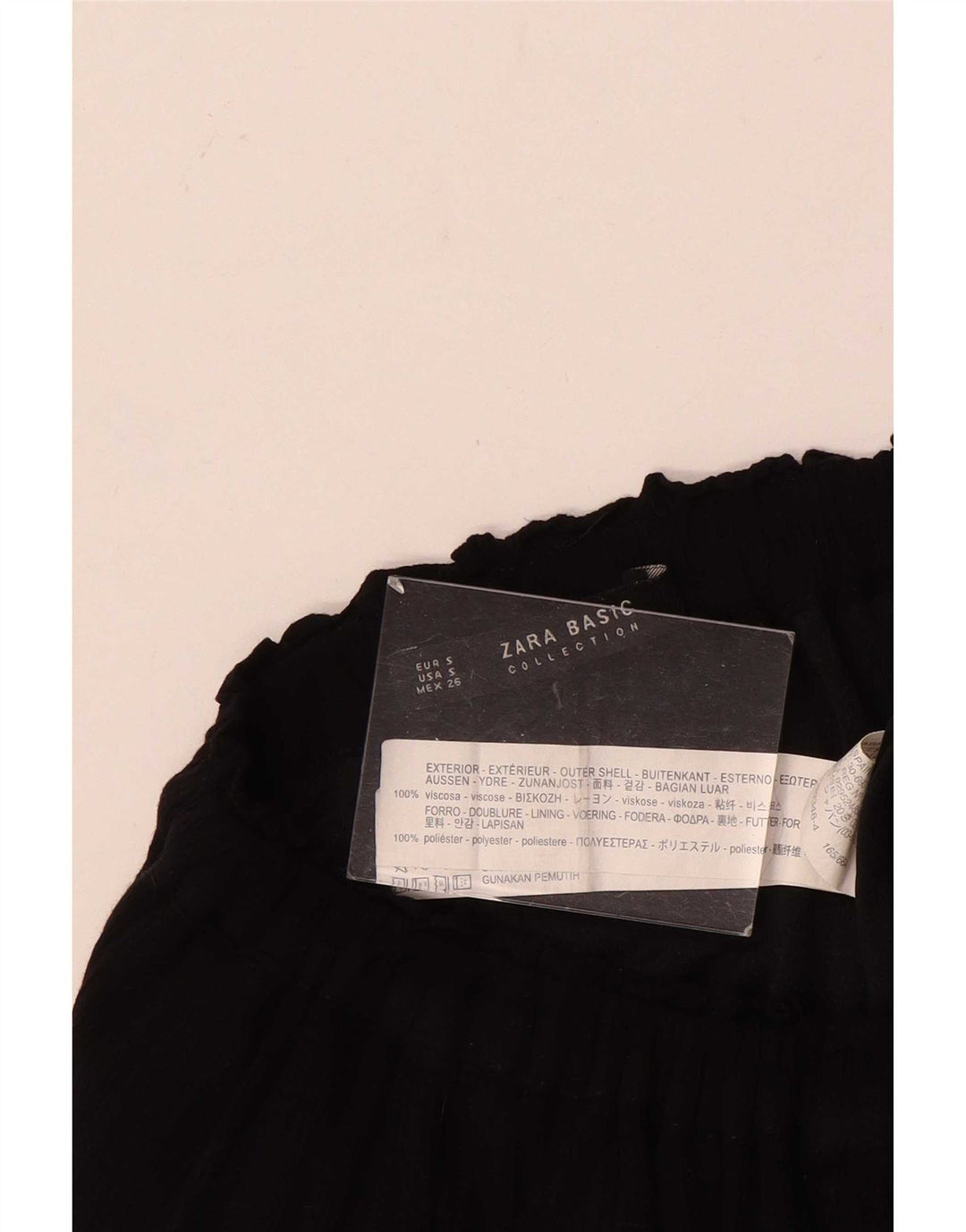 Zara Mujer Maxi Falda Escalonada Pequeña W26 Viscosa Negra