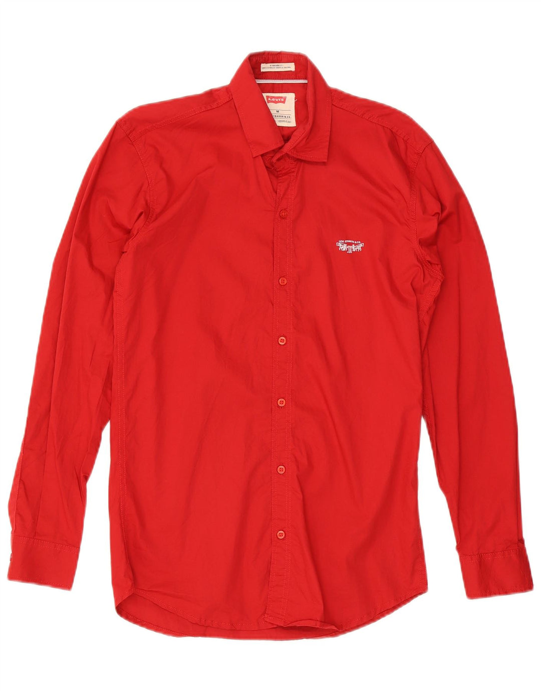 Levi's Camisa de corte estándar para hombre de algodón rojo medio
