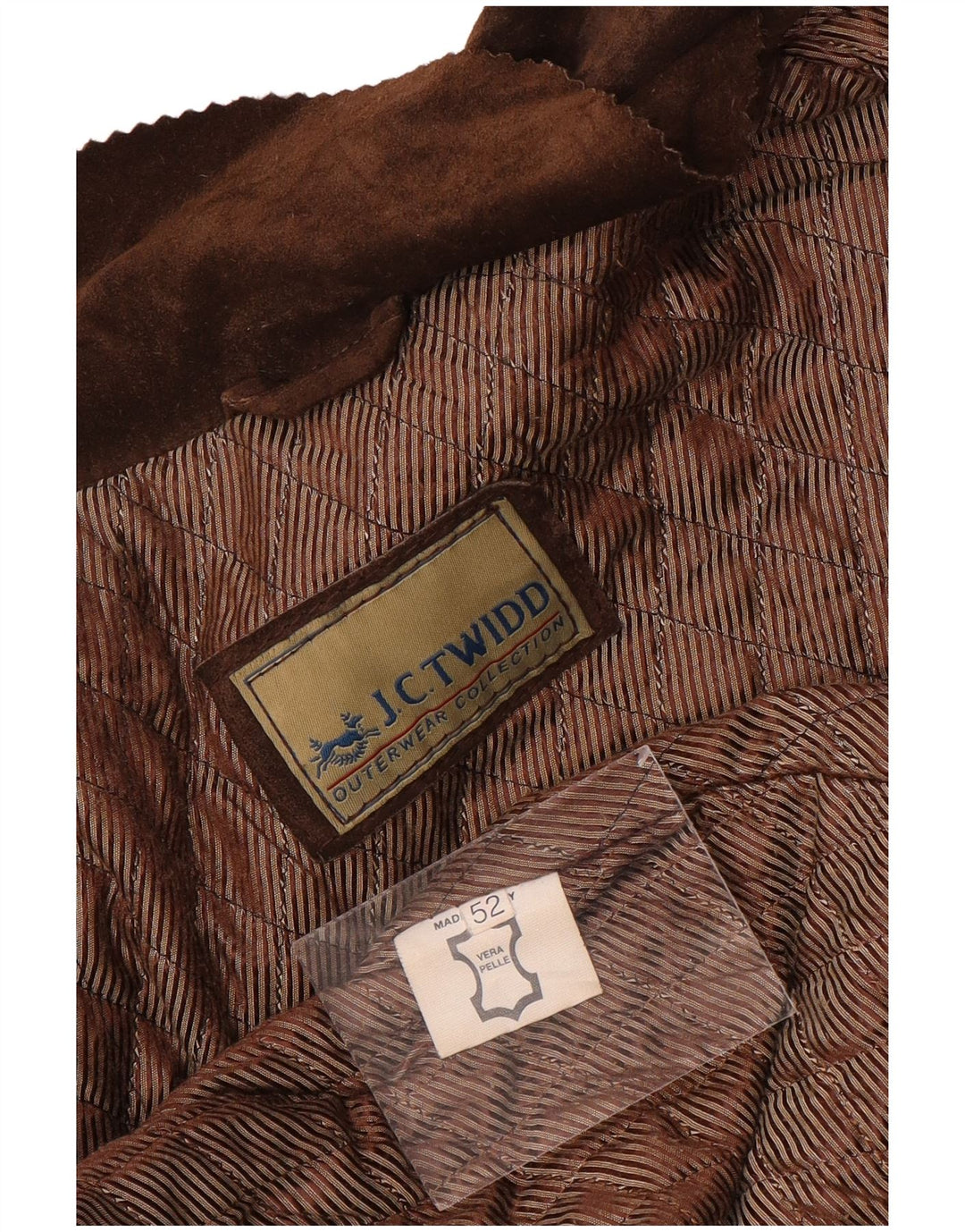 J. C. Twidd Chaqueta de ante para hombre IT 52 XL Cuero marrón