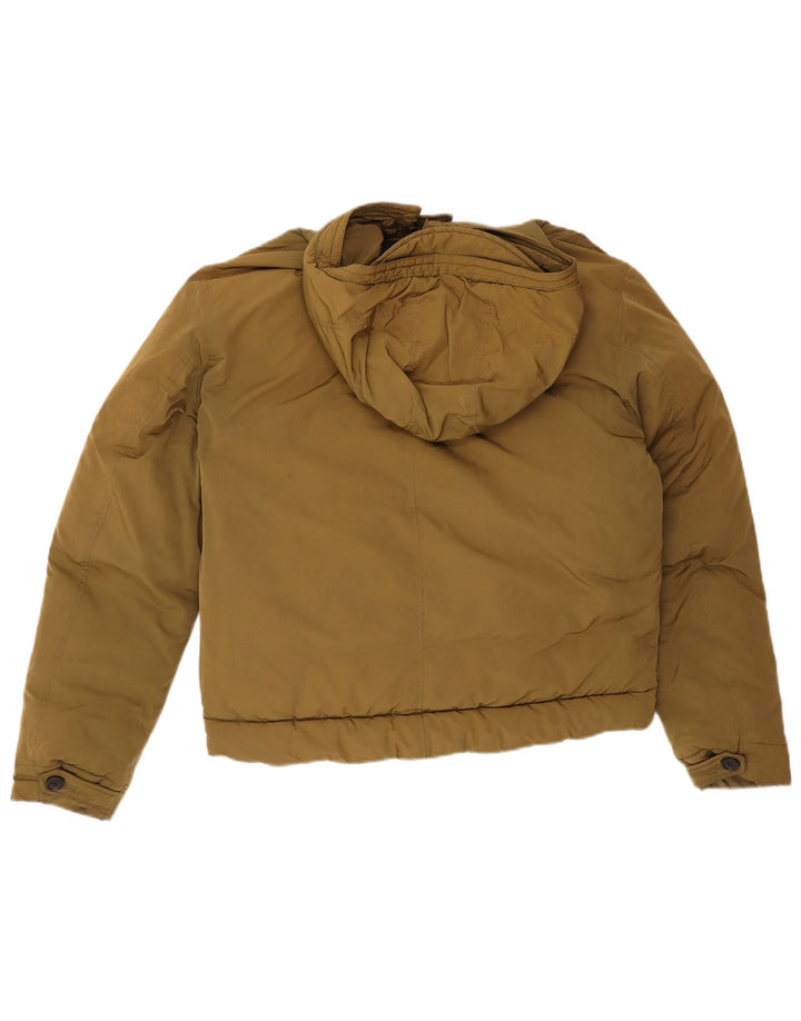 French Connection Chaqueta acolchada con capucha para hombre UK 36 Small Caqui Poliéster