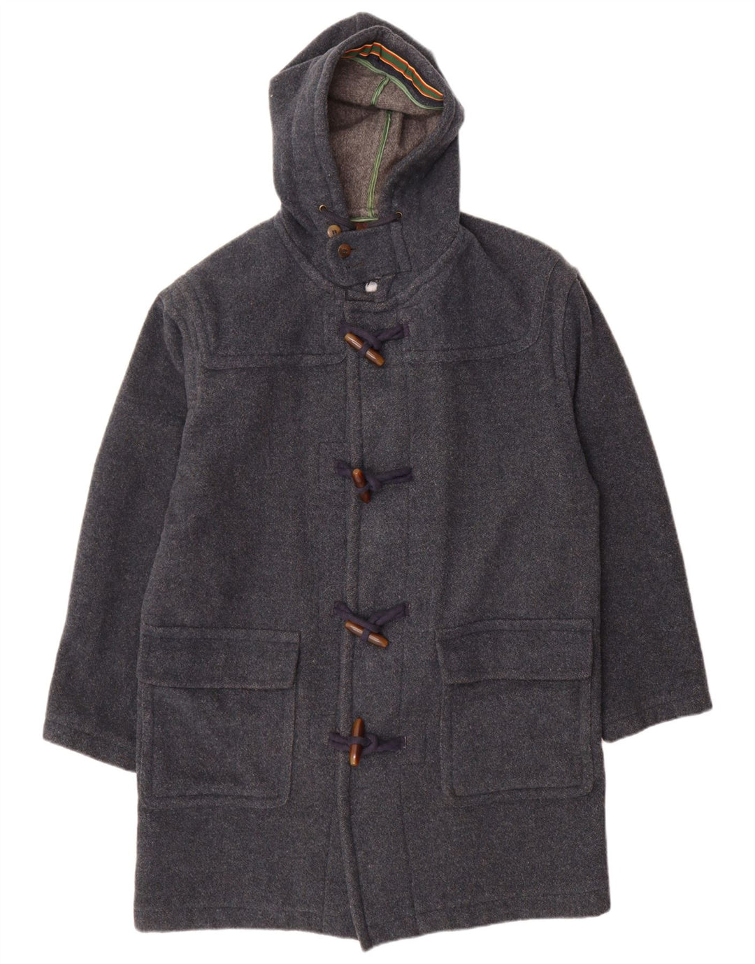 Stefanel Trenca con capucha para hombre UK 38 Lana azul medio