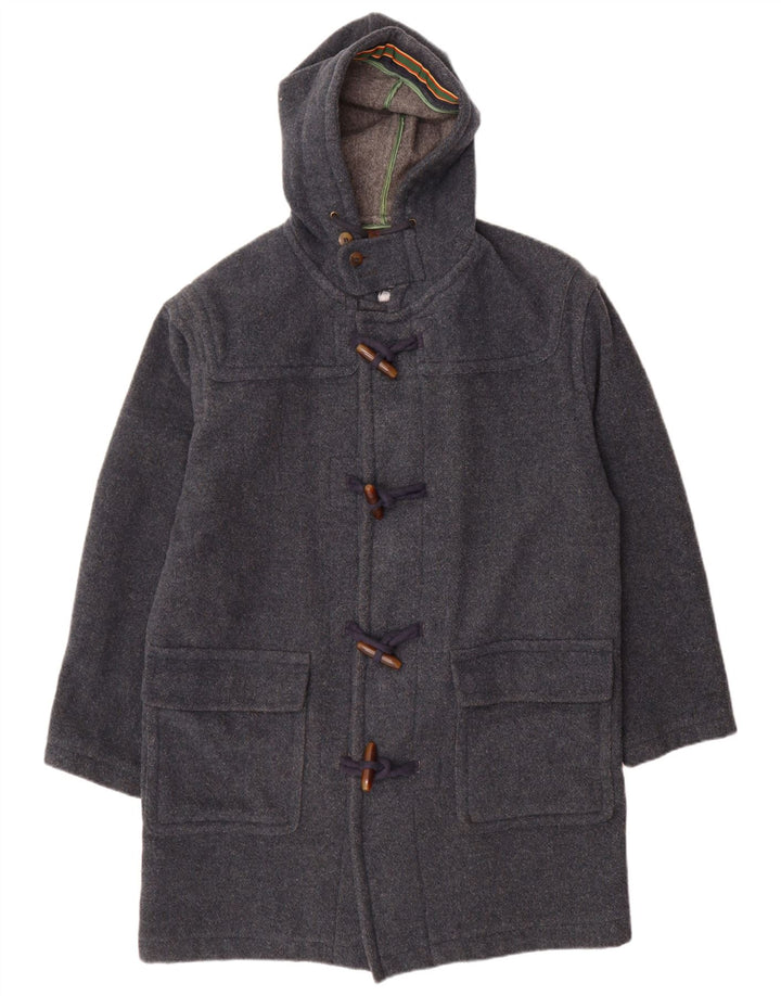 Stefanel Trenca con capucha para hombre UK 38 Lana azul medio