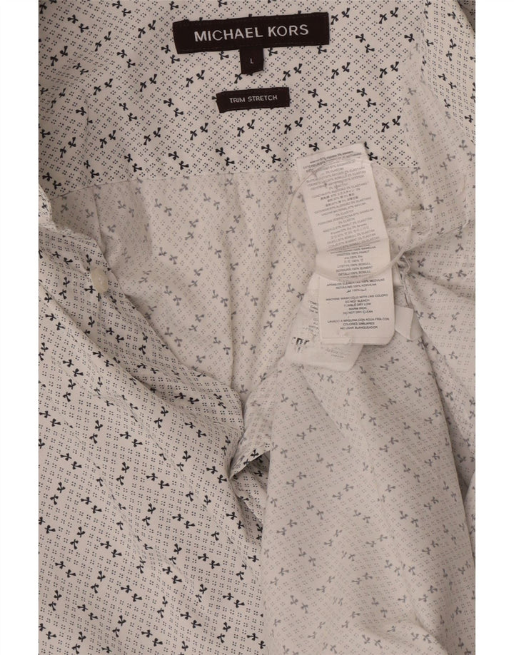 Michael Kors Camisa con estampado abstracto para hombre Algodón blanco grande