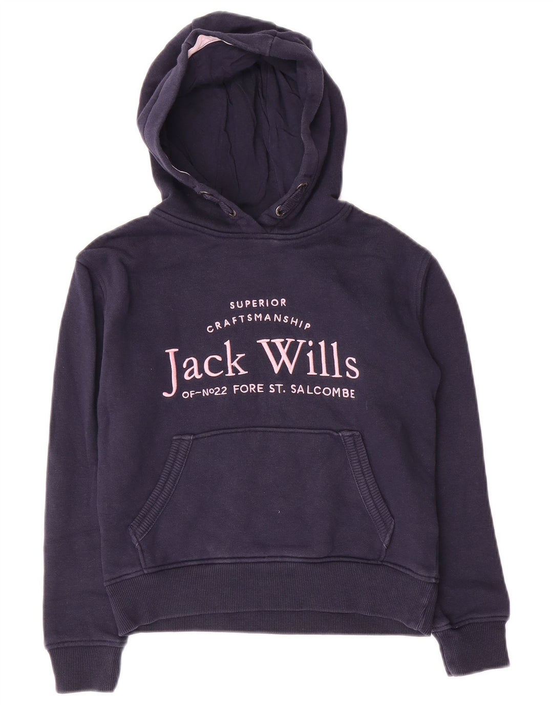 JACK WILLS Jersey con capucha gráfico para niña 8-9 años Algodón azul marino