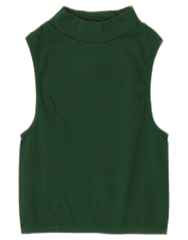 Zara Mujer Crop Vest Top UK 4 XS Verde