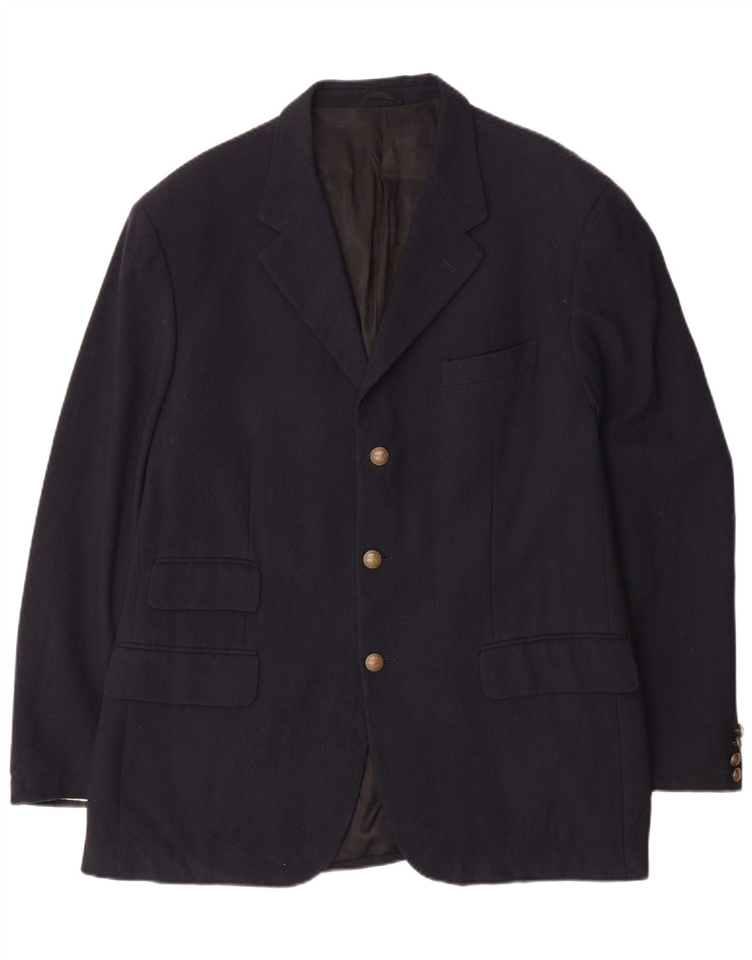 Brooksfield Chaqueta tipo blazer de 3 botones para hombre UK 40 Large Lana azul marino