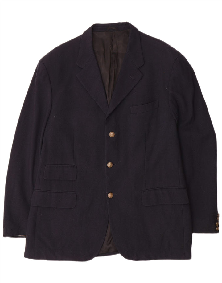Brooksfield Chaqueta tipo blazer de 3 botones para hombre UK 40 Large Lana azul marino