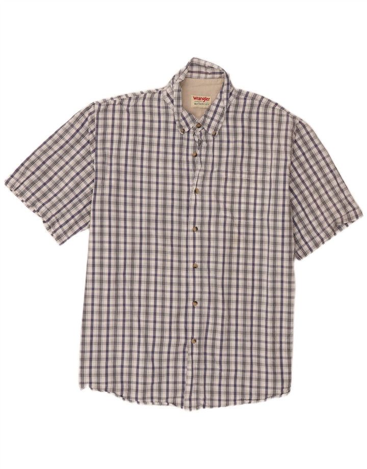 Wrangler Camisa De Manga Corta Hombre XL Algodón A Cuadros Blanco