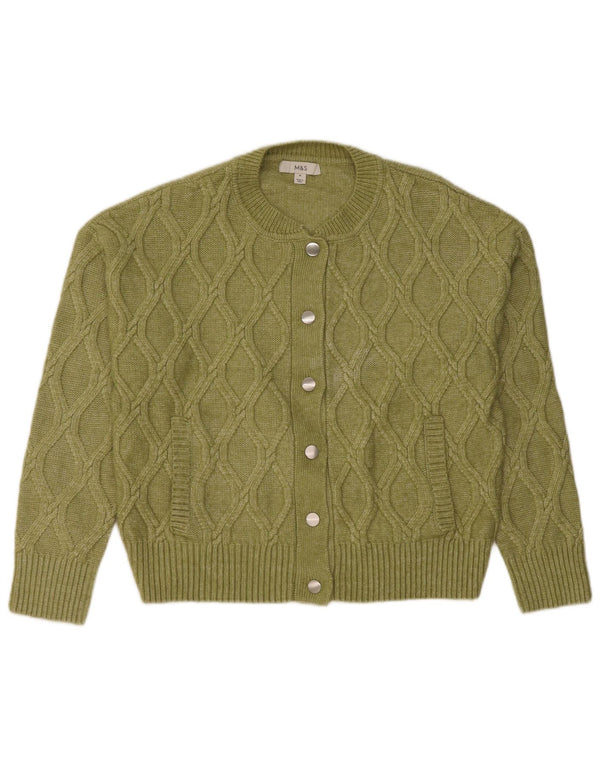Marks & Spencer Suéter tipo cárdigan para mujer UK 40 Poliéster verde medio