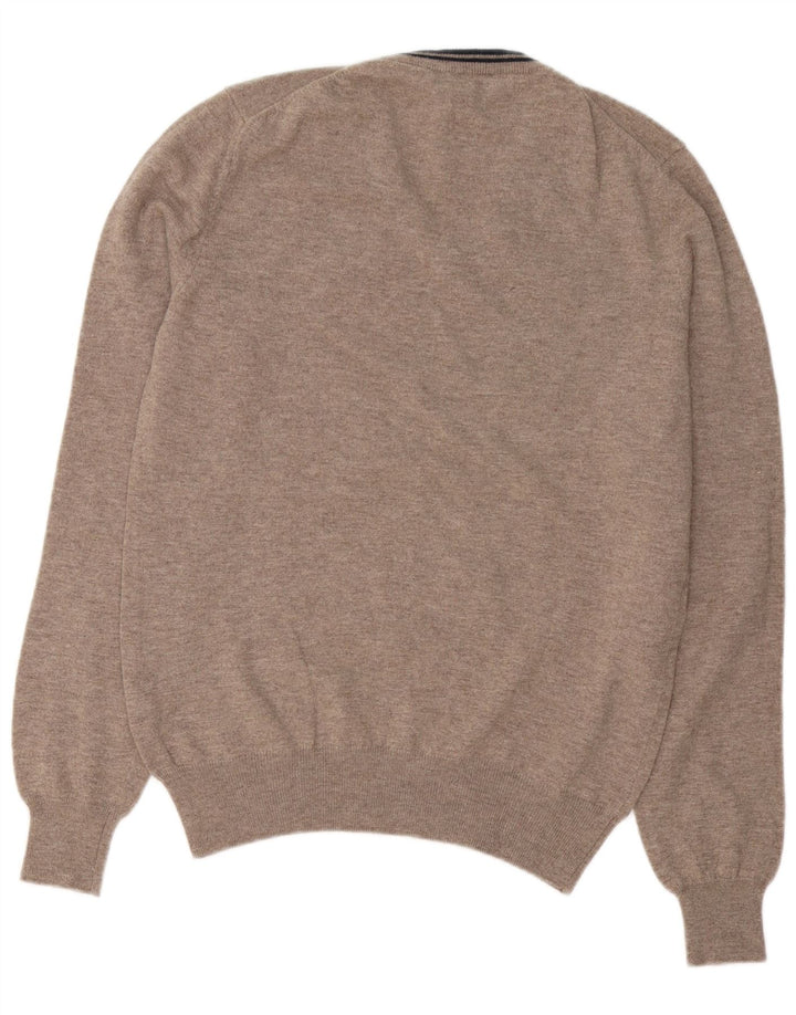 Fred Perry Jersey Con Cuello En V Para Hombre XL Lana Moteada Marrón