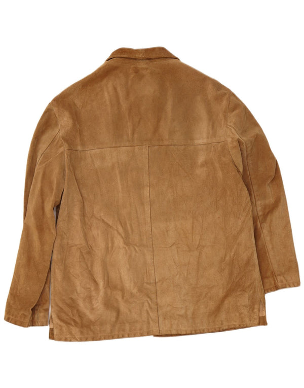 Lavorazione Artigiana Chaqueta Blazer de 4 Botones para Mujer UK 44 Marrón Medio