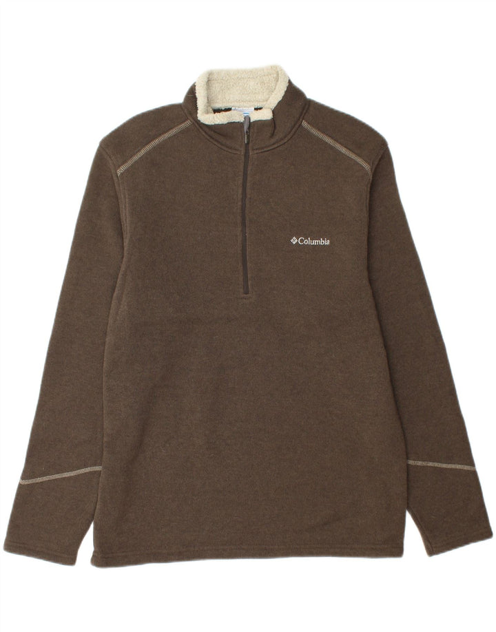 COLUMBIA Sudadera con cuello y cremallera para hombre Jersey Medium Khaki Poliéster
