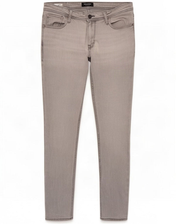 Jack & Jones Mens Liam Skinny Jeans W34 L34 Gris Algodón