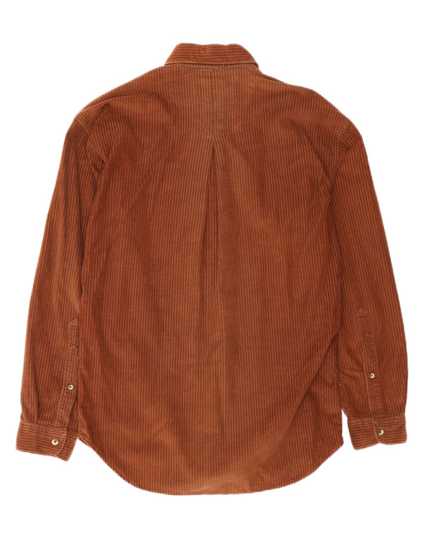 Marlboro Classics - Camisa de pana para hombre, color marrón medio, a rayas