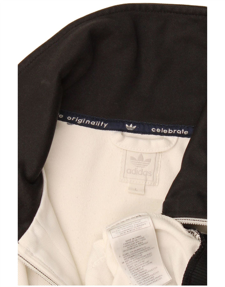 Adidas Hombre Chándal Top Chaqueta Grande Blanco Colorblock Algodón