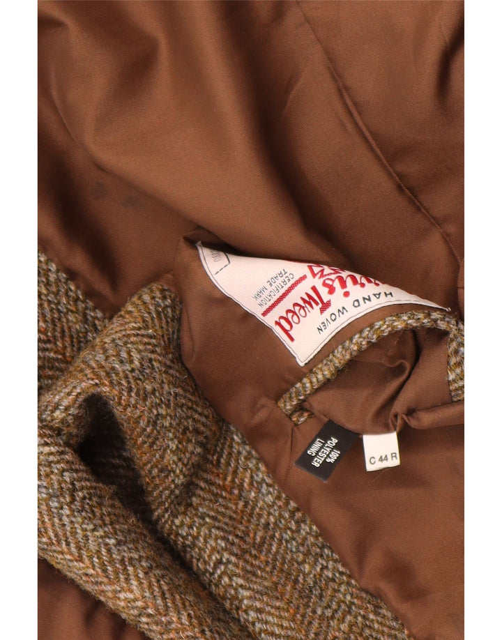 Harris Tweed Chaqueta tipo blazer con 2 botones para hombre UK 44 2XL Lana en espiga marrón