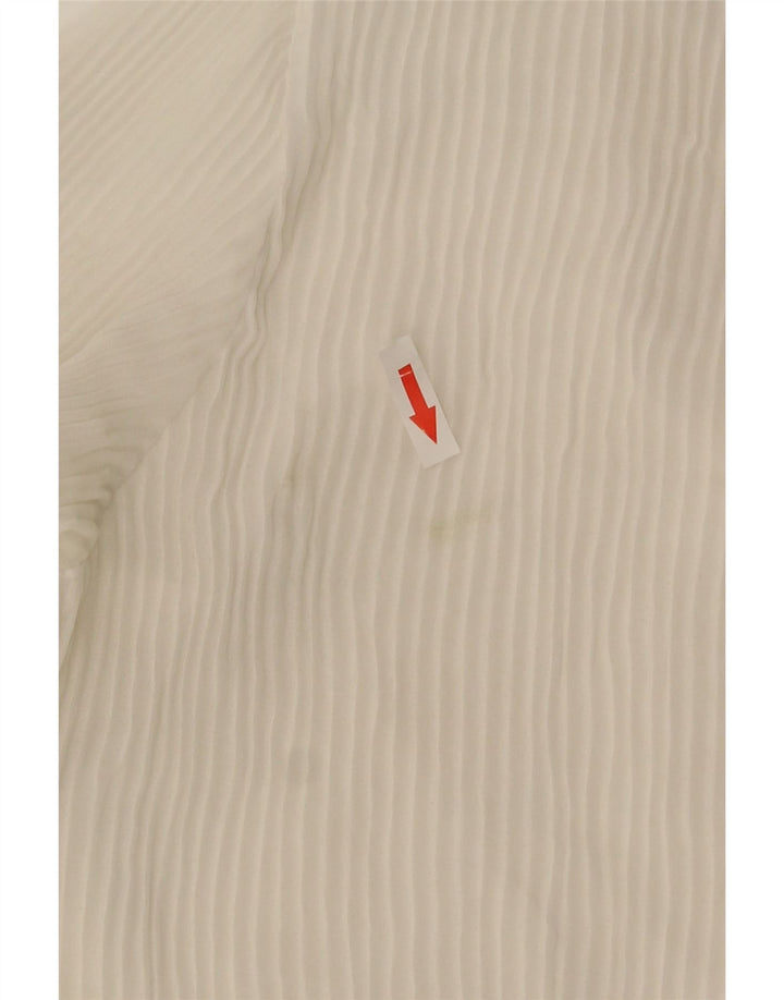 Zara Mujer Blusa Camisa UK 10 Small Poliéster Blanco