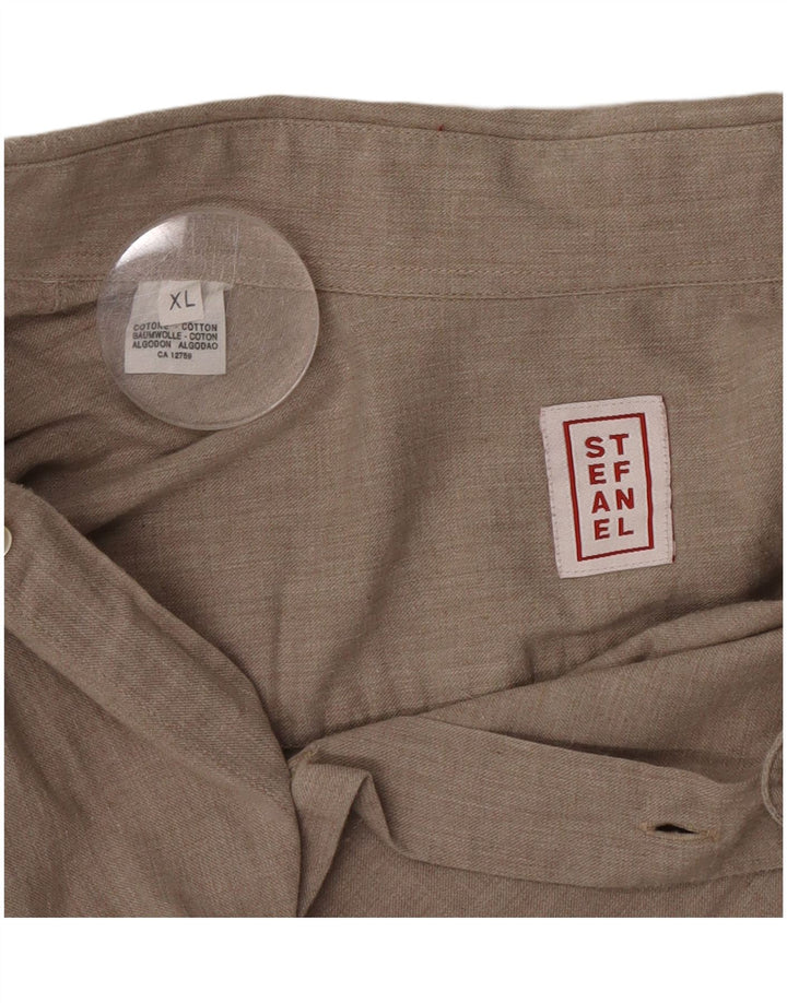 Stefanel Camisa Hombre XL Algodón Beige