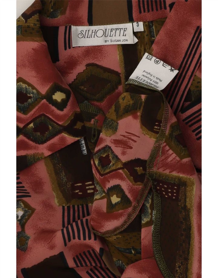 Blusa tipo camisa para mujer Silhouette UK 46 Grande Multicolor Geométrico