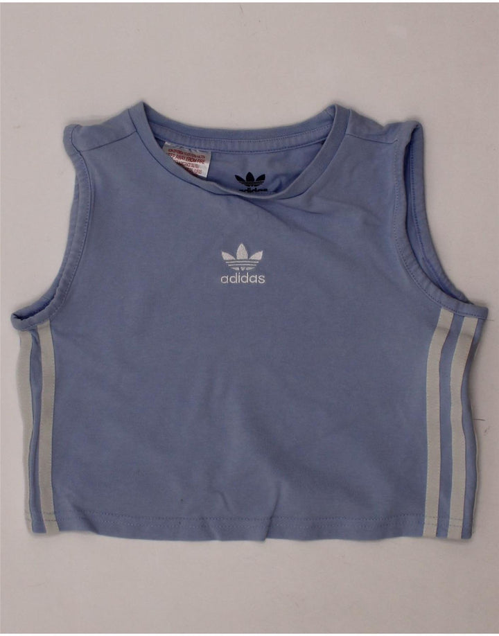 ADIDAS Crop Vest Top Niña 9-10 Años Azul Algodón