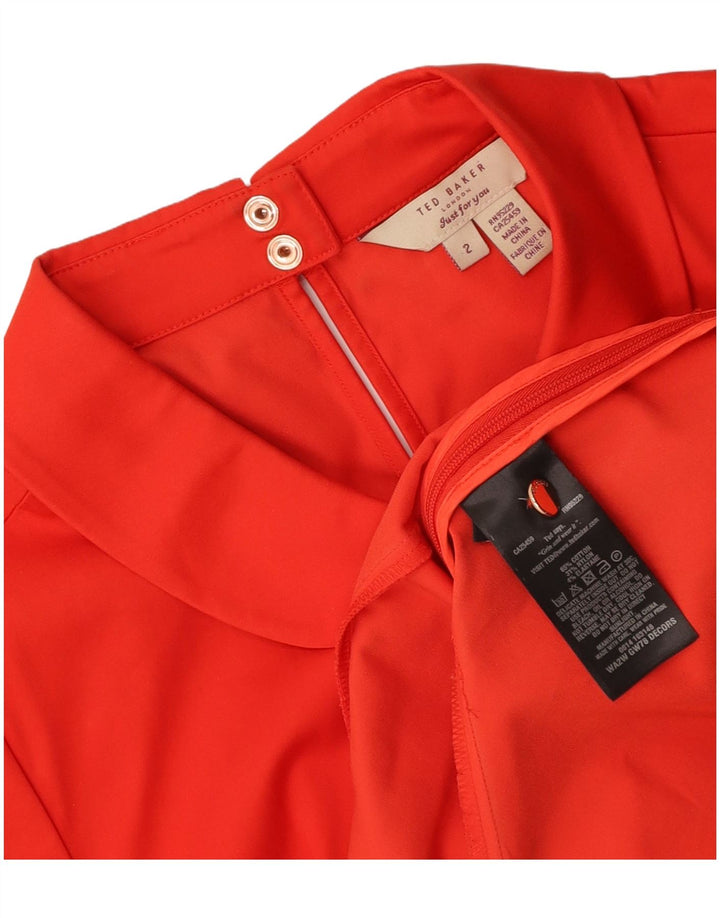 TED BAKER Blusa para mujer talla 2 pequeña algodón rojo
