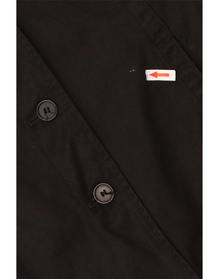 Massimo Dutti Chaqueta utilitaria para mujer Reino Unido 46 Grande Algodón negro
