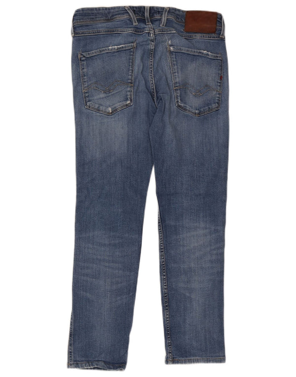 Replay Vaqueros ajustados desgastados para hombre W31 L26 Algodón azul
