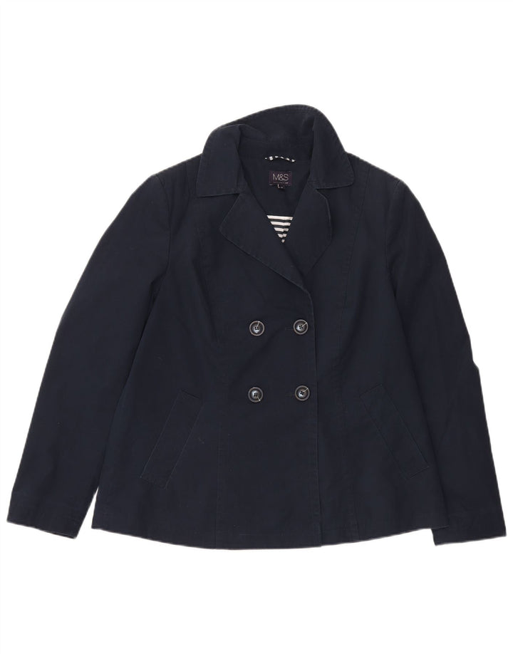 Marks & Spencer Chaquetón para mujer UK 10 Small Azul marino Algodón