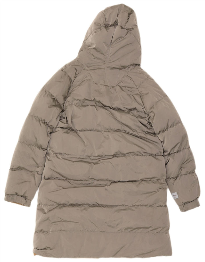 Max Mara Abrigo acolchado reversible con capucha para mujer UK 10 Small Beige Poliamida