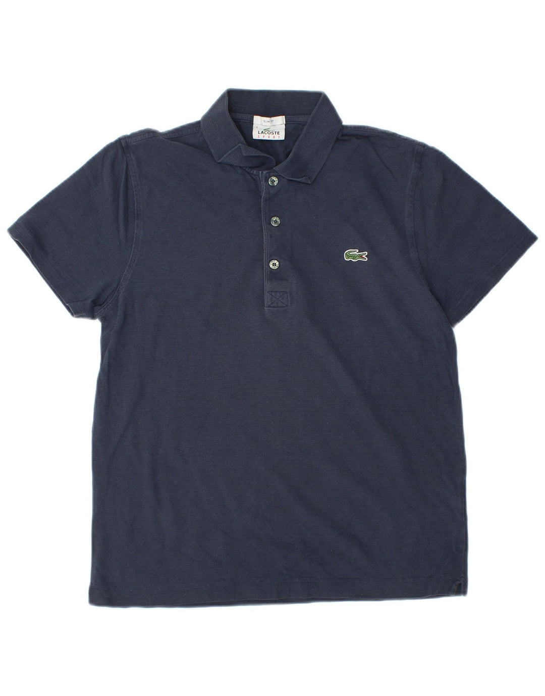 LACOSTE Polo ajustado para hombre talla 4 mediano algodón azul marino