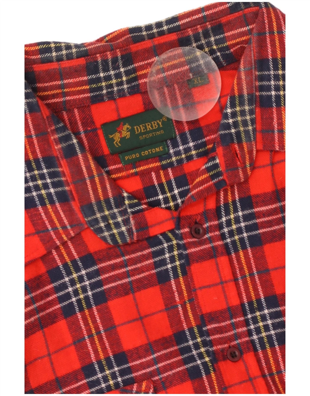 Camisa de franela Derby para hombre XL Algodón a cuadros rojos