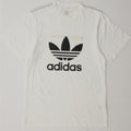 Adidas - Camiseta gráfica para hombre, talla pequeña, algodón blanco