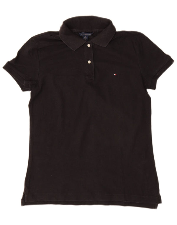 TOMMY HILFIGER Polo para mujer UK 10 Small Black Cotton