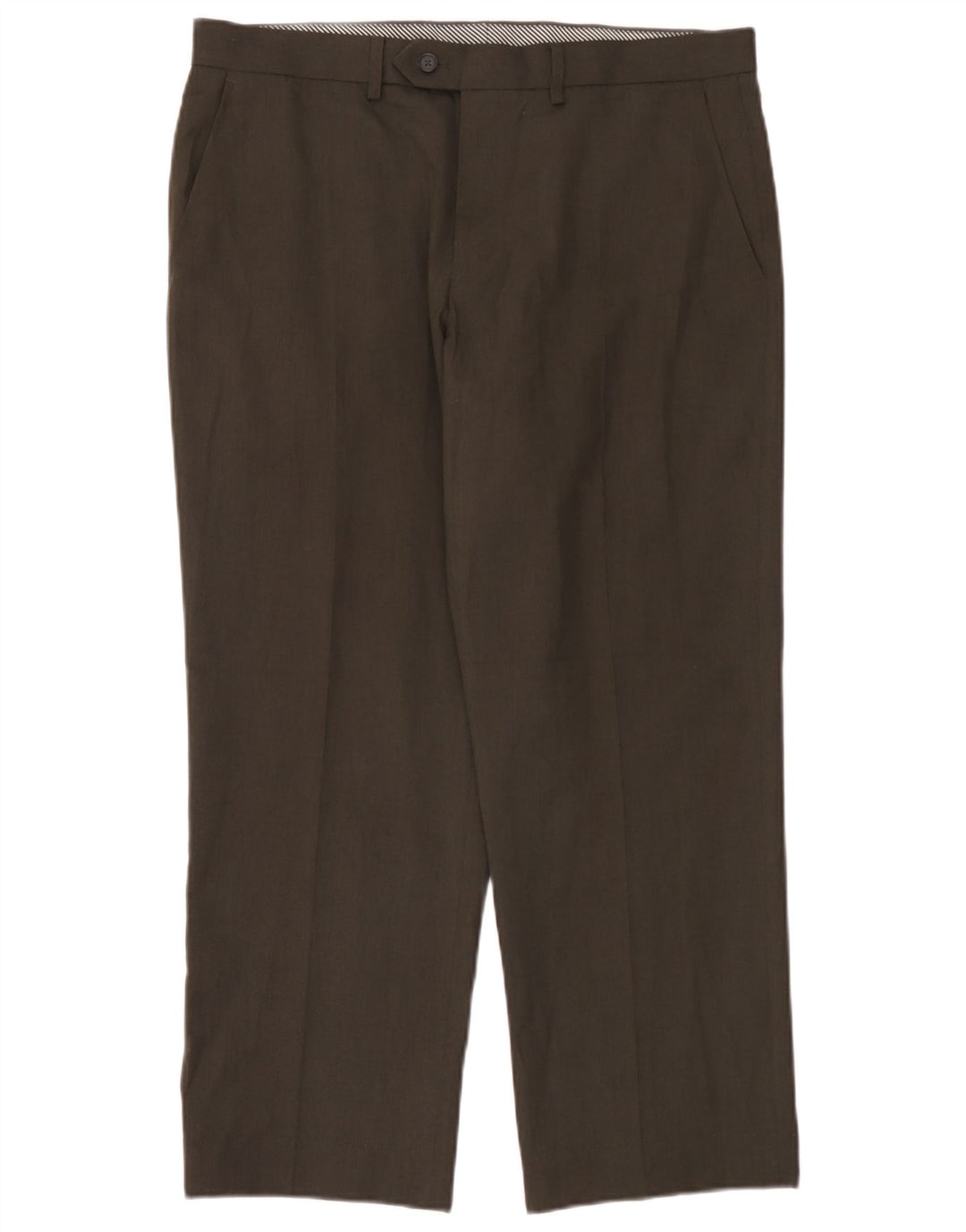 Marks & Spencer Pantalón de traje recto para hombre W36 L29 Poliéster marrón
